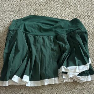 Aerie Green Mini Skater Skirt with Pleats